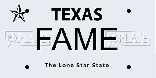 FAME Texas License Plate