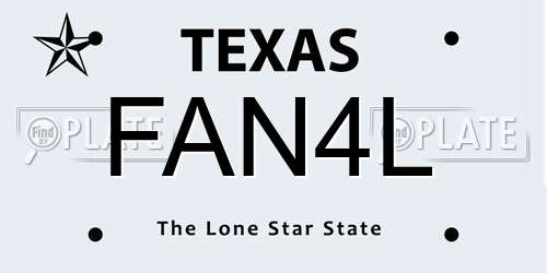 FAN4L Texas License Plate