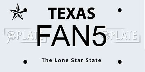 FAN5 Texas License Plate
