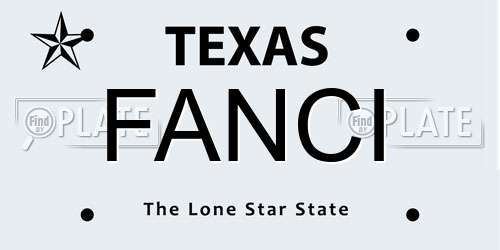 FANCI Texas License Plate