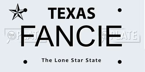 FANCIE Texas License Plate