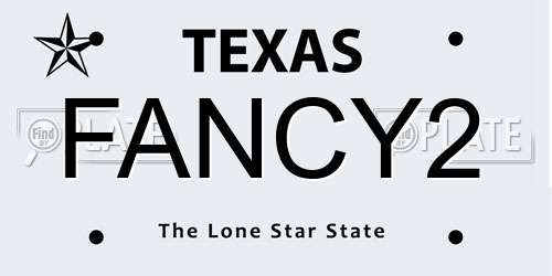 FANCY2 Texas License Plate