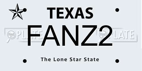 FANZ2 Texas License Plate