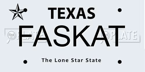 FASKAT Texas License Plate