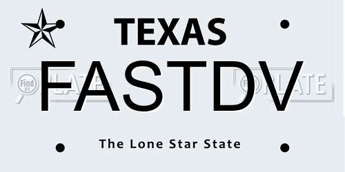 FASTDV Texas License Plate
