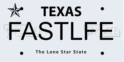 FASTLFE Texas License Plate