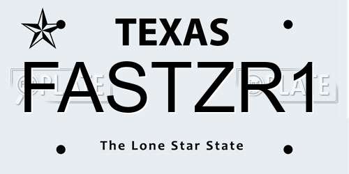 FASTZR1 Texas License Plate