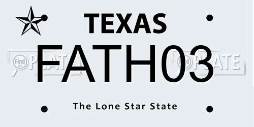 FATH03 Texas License Plate