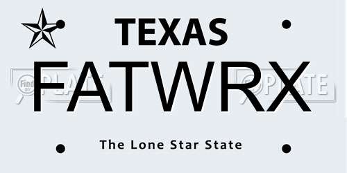 FATWRX Texas License Plate