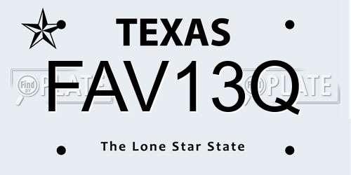 FAV13Q Texas License Plate