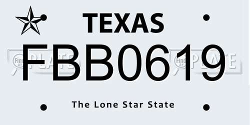 FBB0619 Texas License Plate