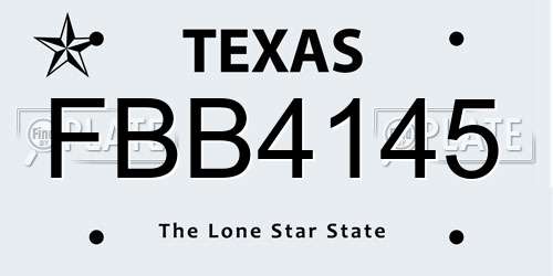FBB4145 Texas License Plate
