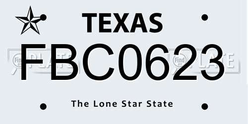 FBC0623 Texas License Plate