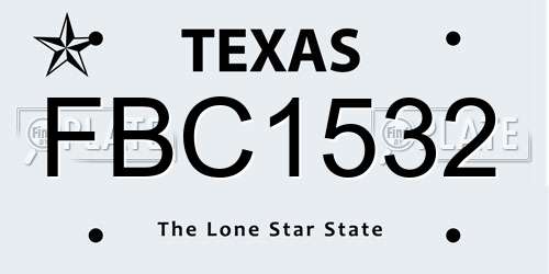 FBC1532 Texas License Plate