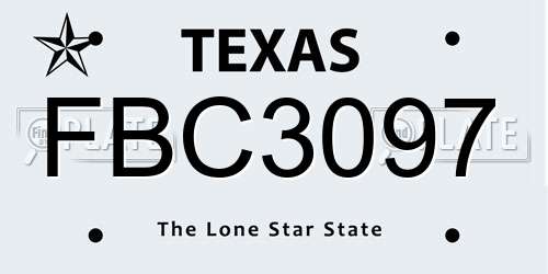 FBC3097 Texas License Plate