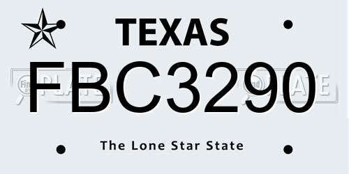 FBC3290 Texas License Plate