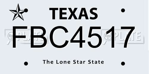 FBC4517 Texas License Plate