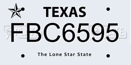 FBC6595 Texas License Plate