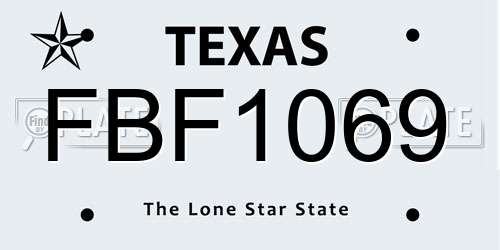 FBF1069 Texas License Plate