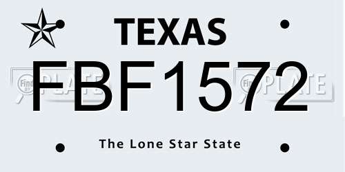 FBF1572 Texas License Plate