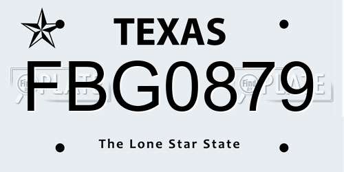 FBG0879 Texas License Plate