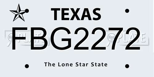 FBG2272 Texas License Plate