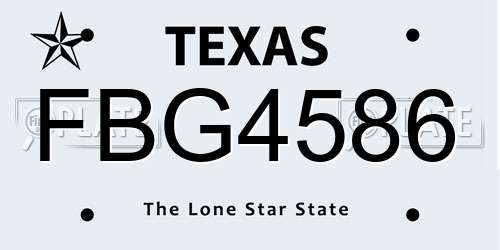 FBG4586 Texas License Plate