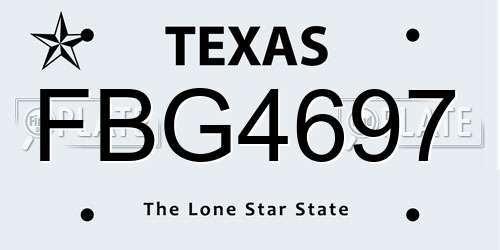 FBG4697 Texas License Plate
