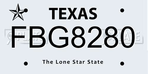 FBG8280 Texas License Plate