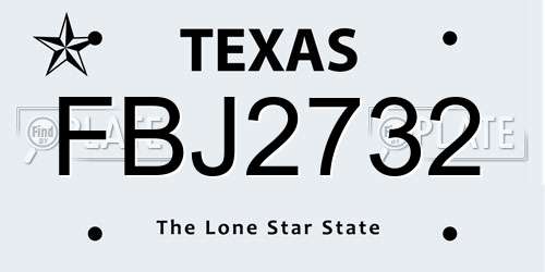 FBJ2732 Texas License Plate