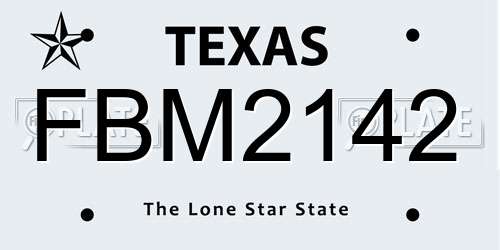 FBM2142 Texas License Plate
