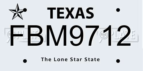 FBM9712 Texas License Plate