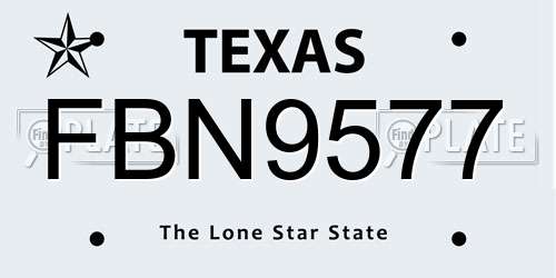 FBN9577 Texas License Plate