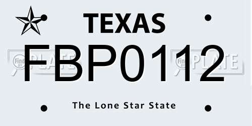 FBP0112 Texas License Plate