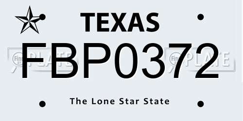FBP0372 Texas License Plate