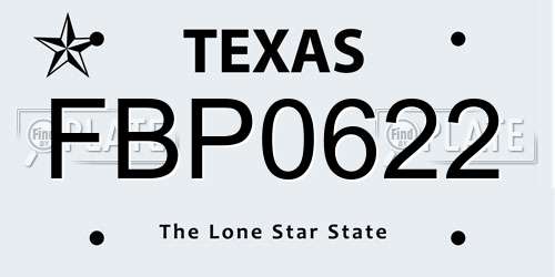 FBP0622 Texas License Plate