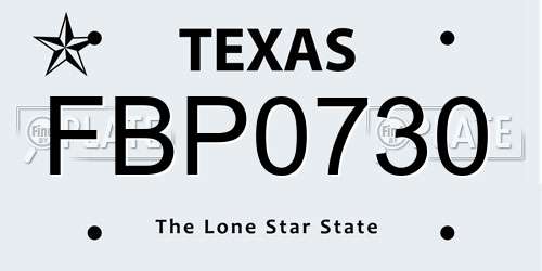 FBP0730 Texas License Plate