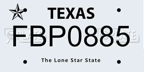FBP0885 Texas License Plate
