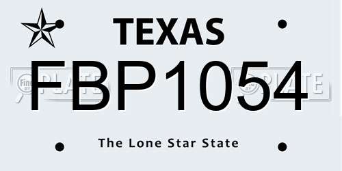 FBP1054 Texas License Plate