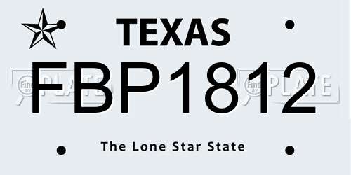 FBP1812 Texas License Plate