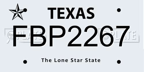 FBP2267 Texas License Plate
