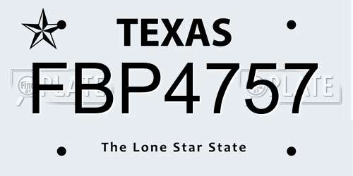 FBP4757 Texas License Plate