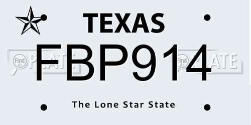 FBP914 Texas License Plate