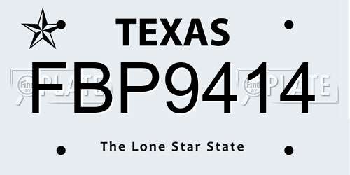 FBP9414 Texas License Plate