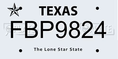 FBP9824 Texas License Plate