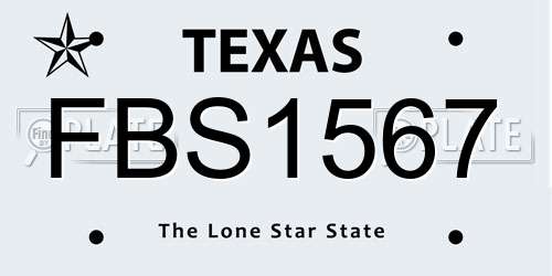 FBS1567 Texas License Plate