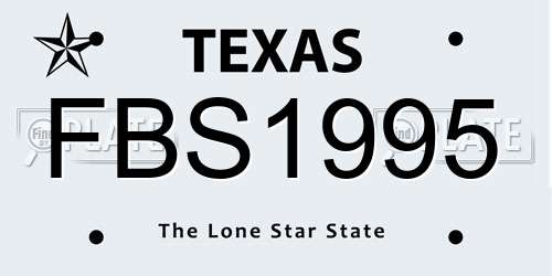 FBS1995 Texas License Plate