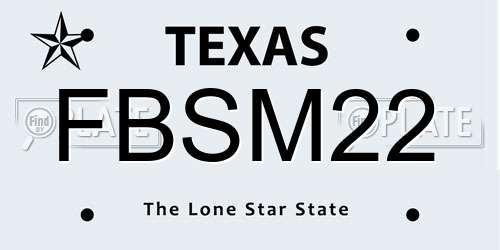 FBSM22 Texas License Plate