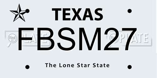 FBSM27 Texas License Plate