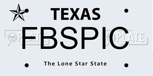 FBSPIC Texas License Plate